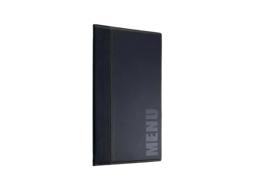 Menukaart Securit Trendy A4 2 tassen zwart lederlook