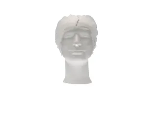 Haarnet Pp Non Woven Clip Cap Wit 53cm maat L 2-elastiek Detectable 10 - 1