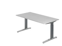 In hoogte verstelbaar bureau,HxBxD 680-850x1600x800mm,blad grijs