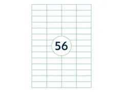 Etiketten Zelfklevend Wit 56 op A4 52.5x21.2mm 1000 Vel