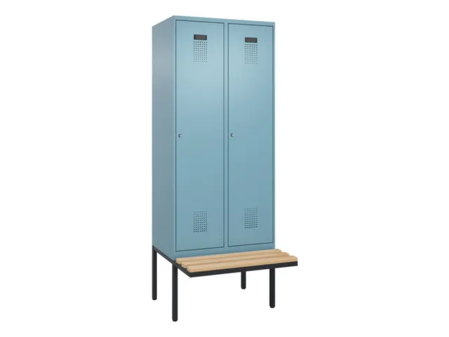 locker met bank,voor scheiding van kleding,HxBxD 2120x800x815mm,2vak
