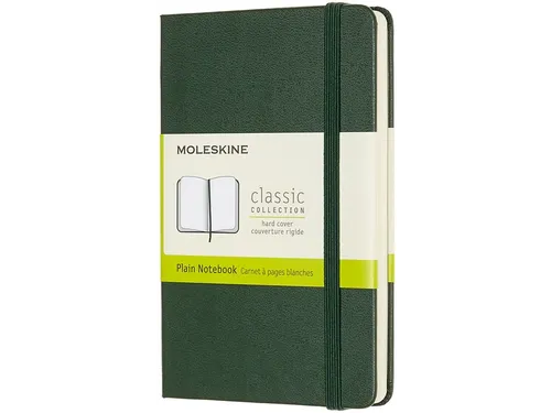 Notitieboek Moleskine pocket 90x140mm blanco hard cover myrtle green