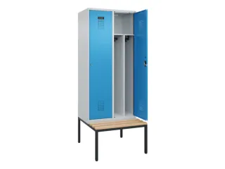 locker met bank,voor scheiding van kleding,HxBxD 2120x800x815mm,2vak - 1