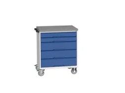 gereedschapswagen 980x800x600mm linoleum blad 5 laden RAL7035+RAL5010