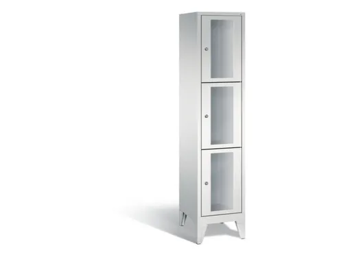 lockerkast 1850x420x500mm 1x3 vakken Cilinderslot Poten, RAL7035