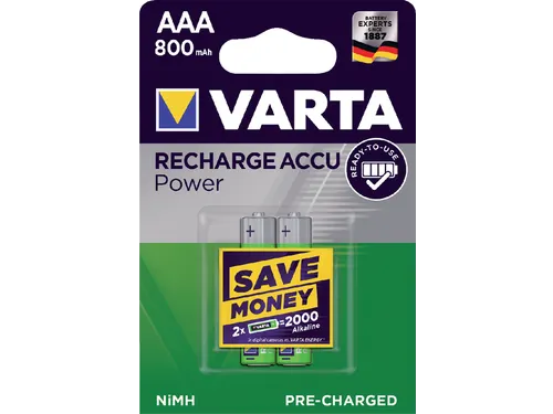 Batterij oplaadbaar VARTA 2x AAA 800mAh ready2use