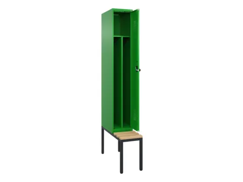 locker met bank,voor scheiding van kleding,HxBxD 2120x300x815mm,1vak