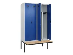 PBM-locker met bank,HxBxD 2120x1200x815mm,4vak,vak B 300mm