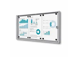 Muurvitrine Indoor Vergrendelbaar Brandwerend 3xA4 Zilver