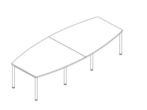 vergadertafel,HxBxD 740x2800x1200mm,vatvormig,NE-esdoorn