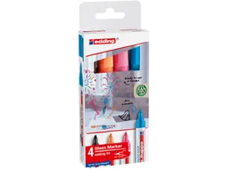 Viltstift edding 95 glasbord assorti incl zwart