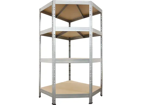 Rek Corner Rivet Gegalvaniseerd 180x90x90x45cm 4 Legborden HDF