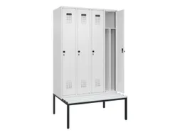 locker met bank,voor scheiding van kleding,HxBxD 2120x1200x815mm,4vak