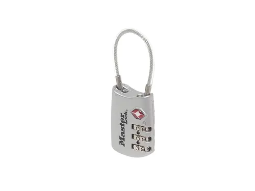 Hangslot Masterlock 4688EURD 3-cijfer combinatie TSA met kabel assorti