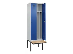locker met bank,voor scheiding van kleding,HxBxD 2120x600x815mm,2vak