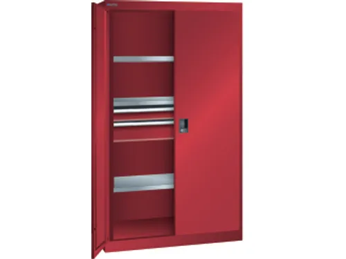 systeemkast,HxBxD 1950x1100x641mm,3xStalen bodem,2lade(n),lak RAL3003