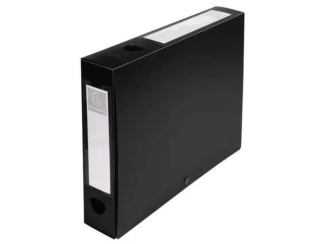 Boite de classement bouton pression dos 60mm PP noir