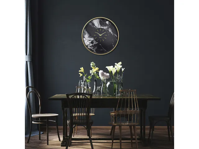 Wandklok NeXtime Marble Duo 48cm goud metaal