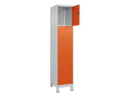 lockerkast,HxBxD 1950x400x500mm,1x4vakken,vak B 400mm,cil.-slot,voeten