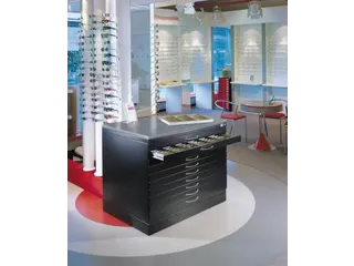 tekeningenkast,HxBxD 420x1350x960mm,romp RAL7021,front RAL3003 - 2