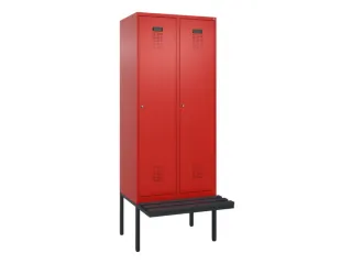 locker met bank,HxBxD 2120x800x815mm,2vak,vak B 400mm,cilinderslot - 2