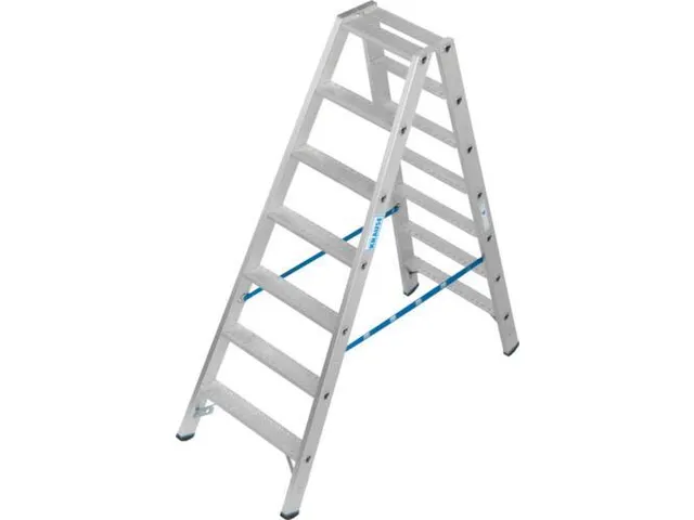 dubbele ladder,beide zijden,2x7treden m. R13-laag,treden met profiel