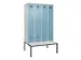 locker met bank,voor scheiding van kleding,HxBxD 2120x1200x815mm,4vak
