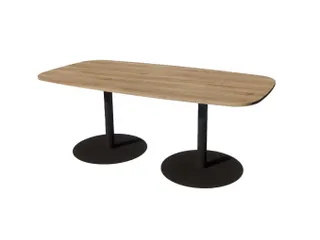 Linesto vergadertafel 200x100 deens ovaal honey castello 25mm zwart - 1