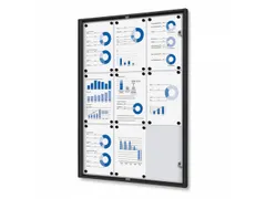 Vitrinekast Mededelingenbord Indoor Economy 9xA4 Zwart