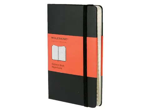 Adresboek Moleskine Pocket 90x140mm hard cover zwart