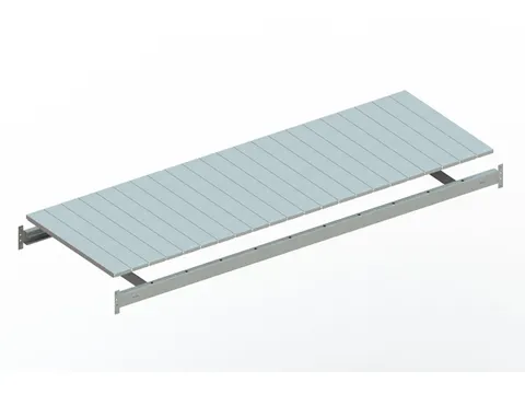 legbord van plaatstaal,v. breedvakstelling,BxD 2200x800mm,vakl. 600kg