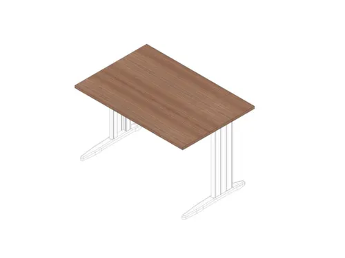 bureau,HxBxD 730x1200x800mm,blad canaletto-hout,C-voet wit