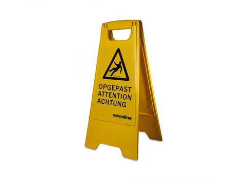 Wecoline Waarschuwingsbord 4-talig Geel,