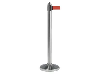 Afzetpaal Securit RVS met rolband 210cm rood - 1
