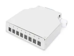 Boîtier répartition sur rail DIN pour 8 adaptateurs LC/DX Gris