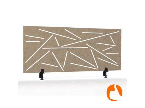 Akoestisch Bureaupaneel met patroon uitsnede 60x160cm Zand
