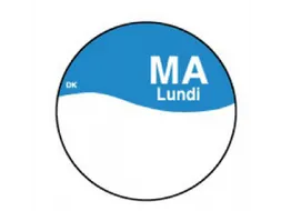 Daymark Label Dagetiket Maandag Permanent, rol 1000st