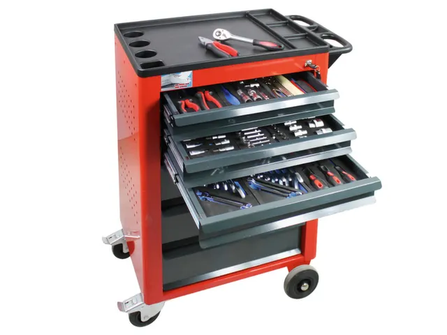 Gereedschapswagen Met Gereedschapsassortiment 950x610x450mm 3 Laden