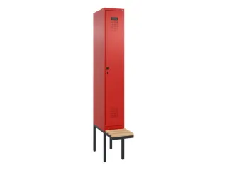 locker met bank,voor scheiding van kleding,HxBxD 2120x300x815mm,1vak - 2