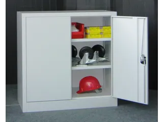 grootvolumekast met openslaande deuren,RAL7035,front RAL3000 - 1