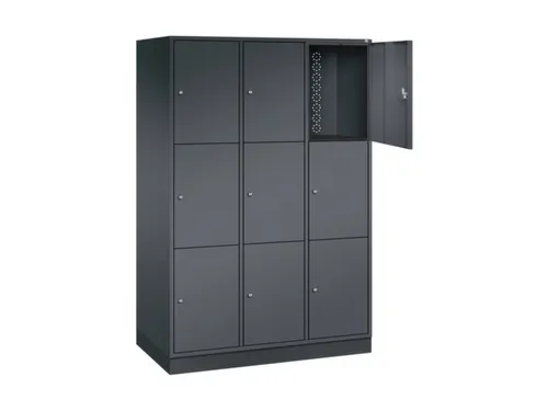 grootvolume-lockersysteem,HxBxD 1950x1220x600mm,3x3vakken,cil.-slot