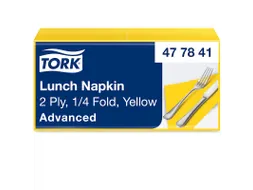 Tork 477841 Lunchservet Geel 33x33cm 2-laags 1/4 vouw 10x200st