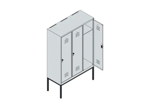 locker,HxBxD 1950x1200x500mm,3vak,vak B 400mm,cil.-slot,voetonderstel