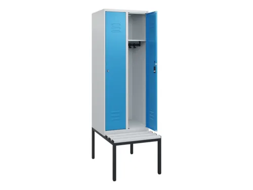 locker met bank,HxBxD 1950x600x815mm,2vak,vak B 300mm,cil.-slot