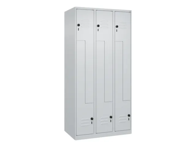 Z-garderobekast,HxBxD 1850x900x500mm,vak B 150/300mm,draaigrendel