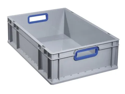 Euronorm-stapelbak 170x600x400mm Pp Wand/bodem Gesloten Grijs/blauw