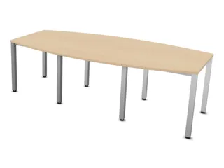 vergadertafel HxBxD 74x240x120cm vatvormig NE-esdoorn alu - 3
