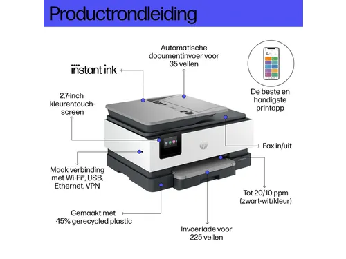 Multifunctional inktjetprinter HP Officejet 8132E