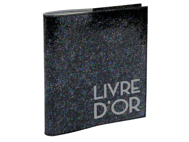 Livre d'or 140 pages tranche argent - Format 21x19cm - STRASS - Couleu