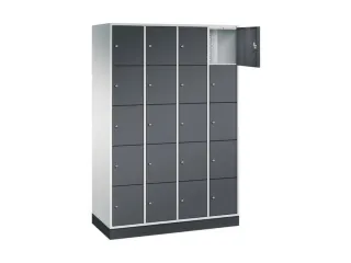 lockerkast,RAL 7035/RAL 7021,HxBxD 1950x1220x500mm,4x5vakken,cil.-slot - 1